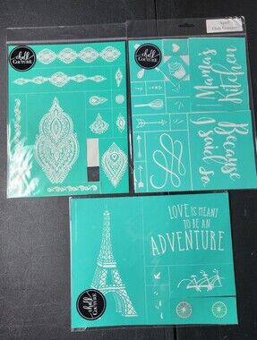 Lot Of 3 Chalk Couture Transfers, 8.5"x11" Partially Used